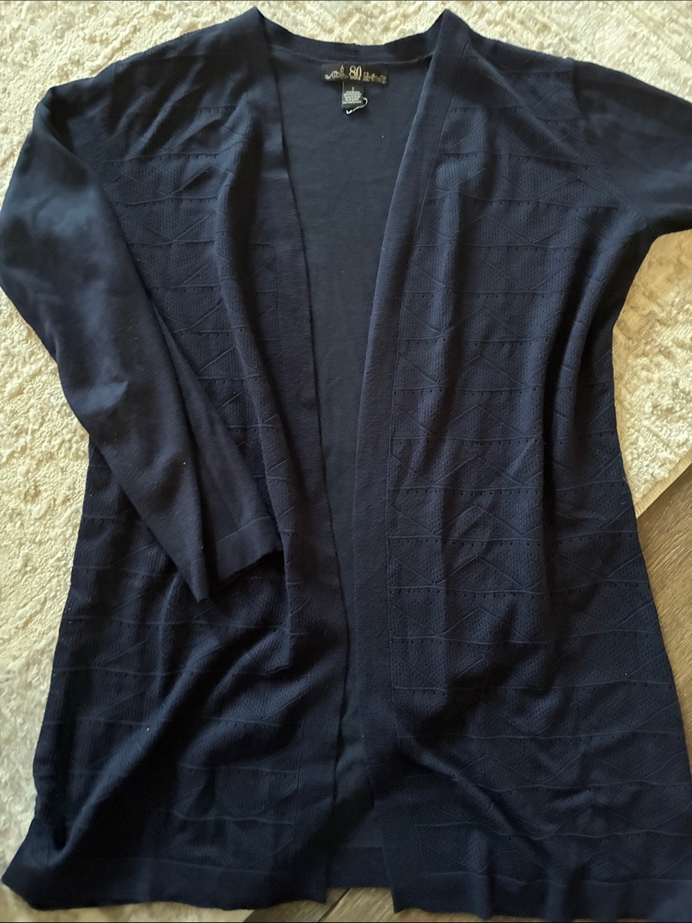 Women Navy Open-Front Lightweight Cardigan large